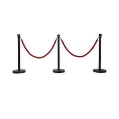 Red Black Bollards Rope Set