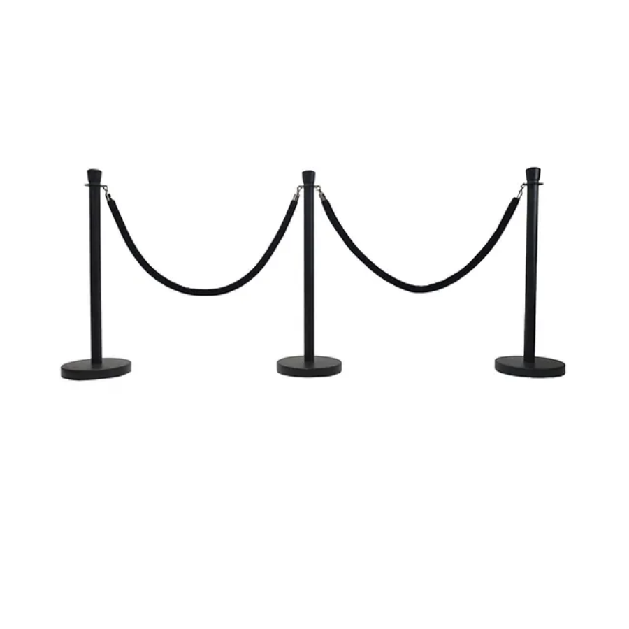 All Black Bollards Rope Set