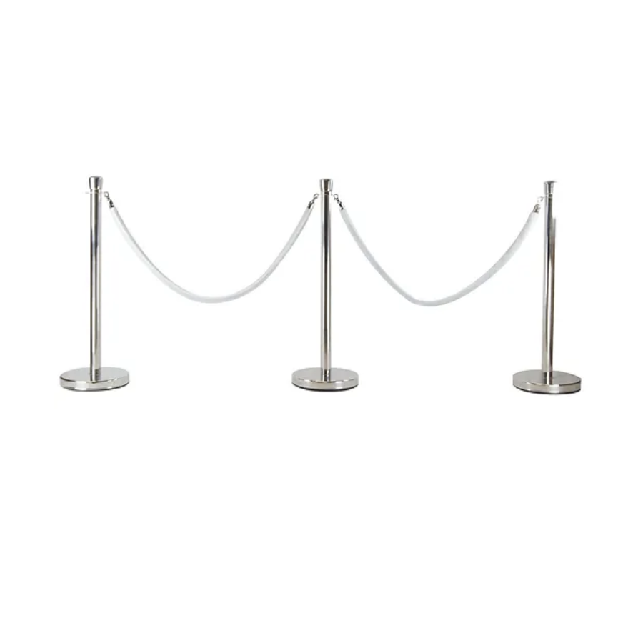 White Silver Bollards Rope Set